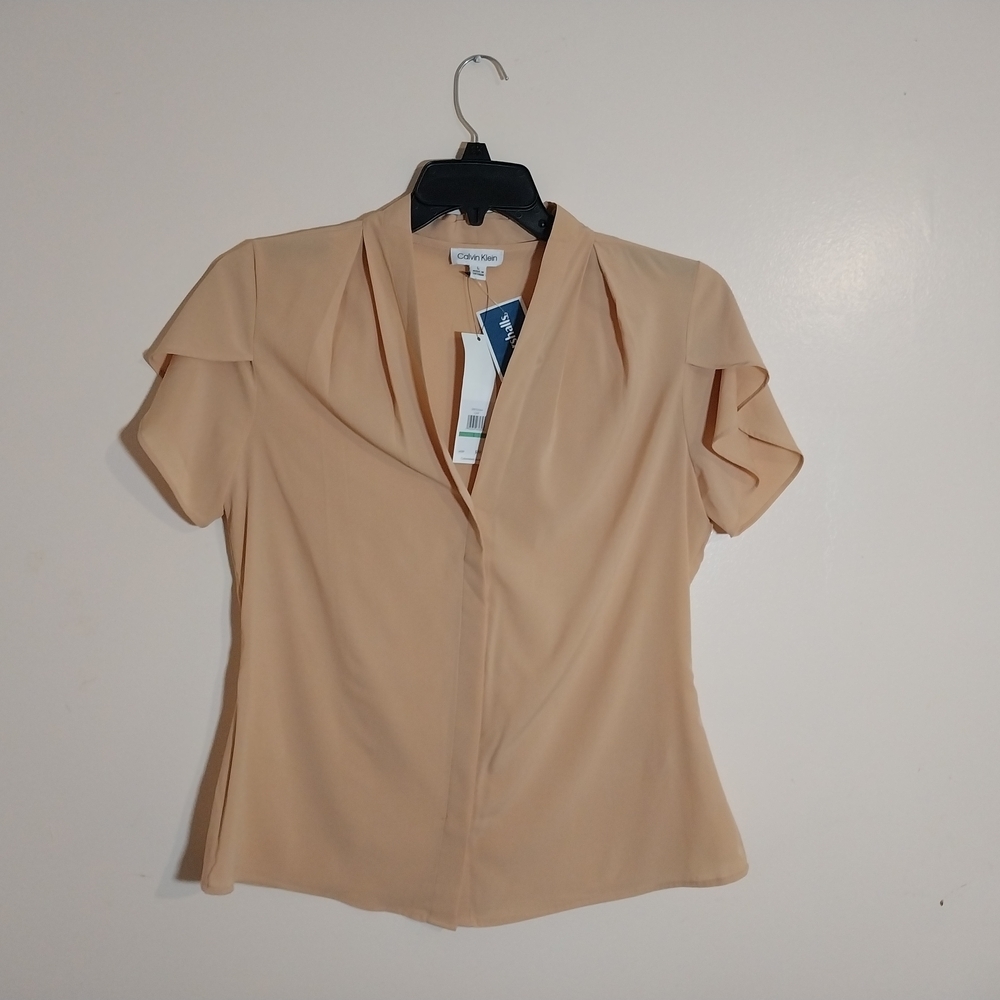 Kalvin Klein NWT Women's Blouse Large,beich .